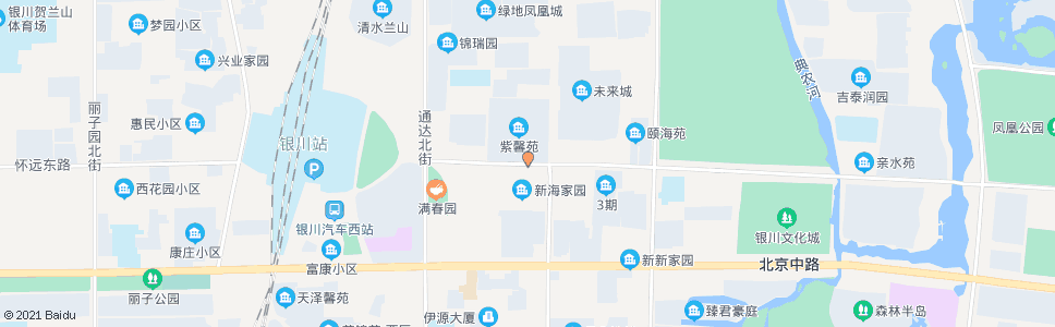 银川上海路福州街口西_公交站地图_银川公交_妙搜公交查询2025