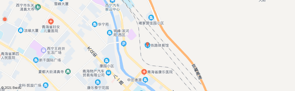 西宁铁道口(铁路体育馆)_公交站地图_西宁公交_妙搜公交查询2024