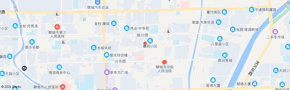 聊城花园路振兴路口南站_公交站地图_聊城公交_妙搜公交查询2024