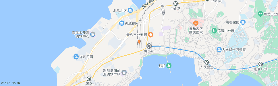 青岛海安路南站_公交站地图_青岛公交_妙搜公交查询2024