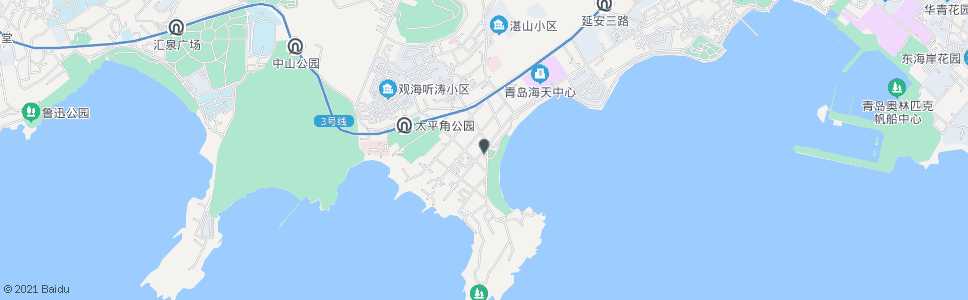 青岛第三海水浴场_公交站地图_青岛公交_妙搜公交查询2024