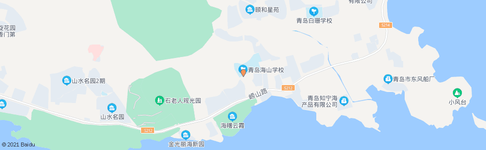 青岛海山学校东_公交站地图_青岛公交_妙搜公交查询2024