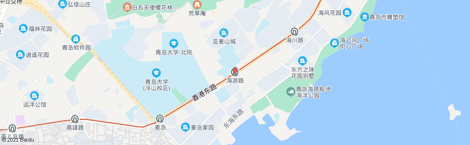 青岛海口路海游路_公交站地图_青岛公交_妙搜公交查询2024