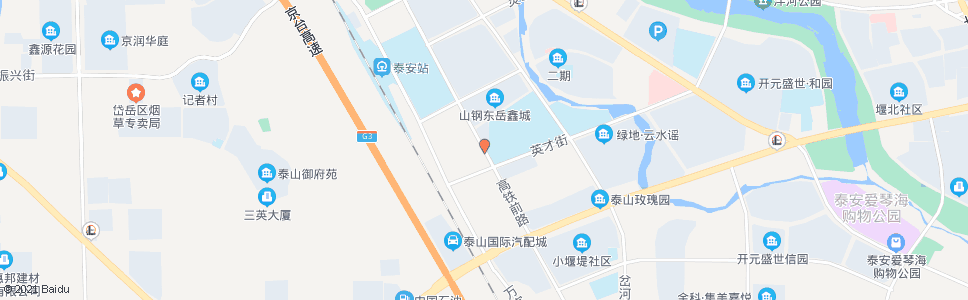 泰安英雄山中学东门(东岳鑫城)_公交站地图_泰安公交_妙搜公交查询2024