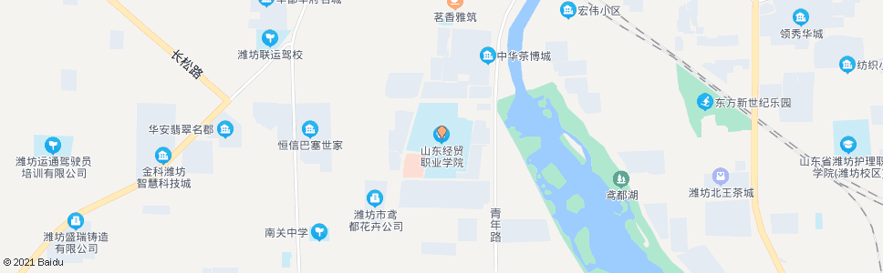 潍坊山东经贸职业学院(学院正门)_公交站地图_潍坊公交_妙搜公交查询2024