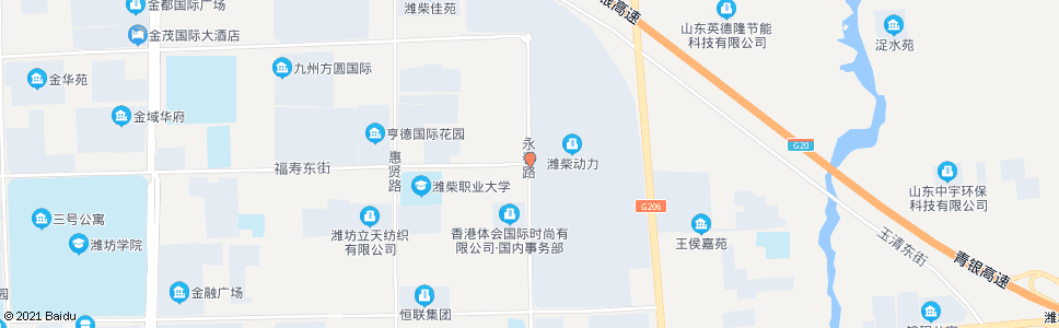 潍坊香港体会(永春路福寿街路口)_公交站地图_潍坊公交_妙搜公交查询2024