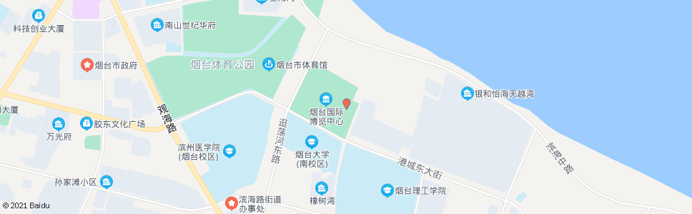 烟台南山皇冠假日酒店_公交站地图_烟台公交_妙搜公交查询2024