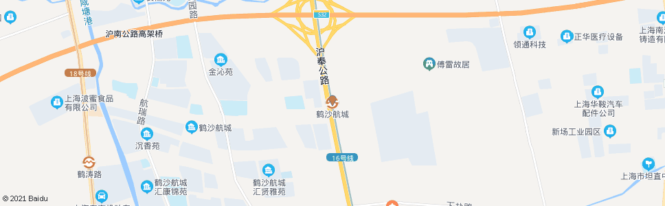 上海鹤沙航城_公交站地图_上海公交_妙搜公交查询2024