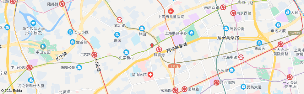 上海南京西路华山路_公交站地图_上海公交_妙搜公交查询2025