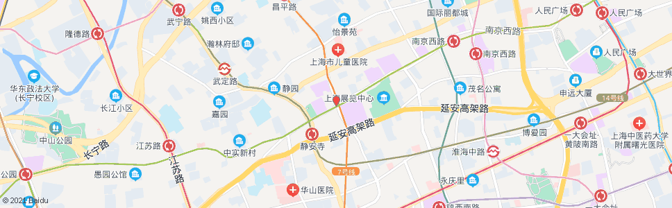 上海南京西路常德路_公交站地图_上海公交_妙搜公交查询2024