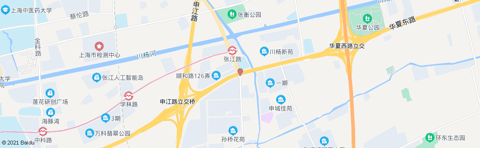 上海张江路华夏中路(招呼站)_公交站地图_上海公交_妙搜公交查询2024