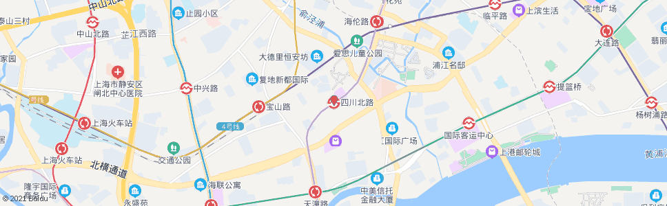 上海四川北路站_公交站地图_上海公交_妙搜公交查询2024