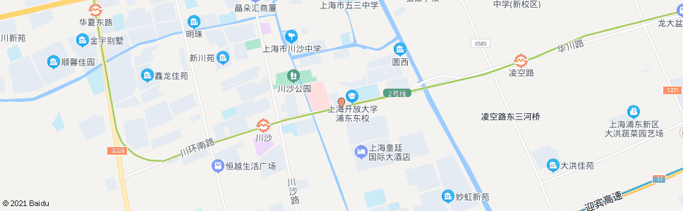 上海川环南路川黄路(川沙电视大学)_公交站地图_上海公交_妙搜公交查询2024