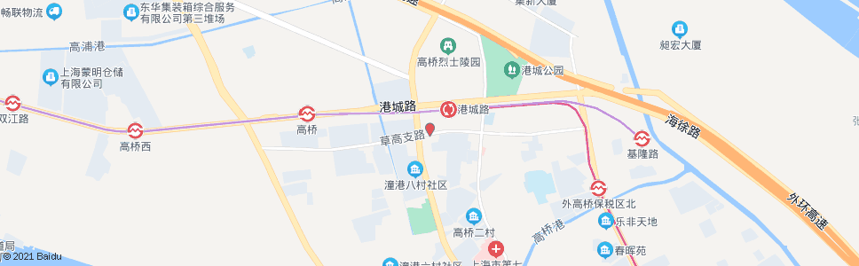 上海港城路站_公交站地图_上海公交_妙搜公交查询2024