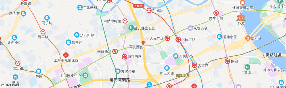 上海成都北路南京西路_公交站地图_上海公交_妙搜公交查询2024