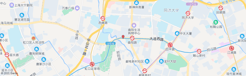 上海曲阳路大连西路_公交站地图_上海公交_妙搜公交查询2024