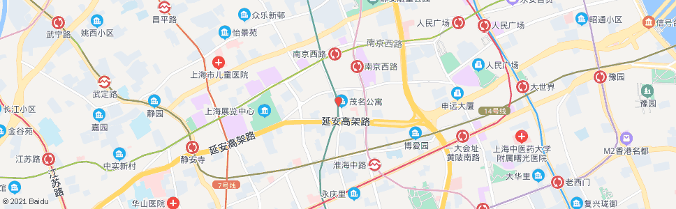 上海茂名北路_公交站地图_上海公交_妙搜公交查询2024