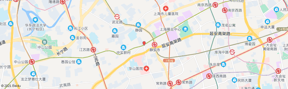 上海南京西路乌鲁木齐北路_公交站地图_上海公交_妙搜公交查询2024