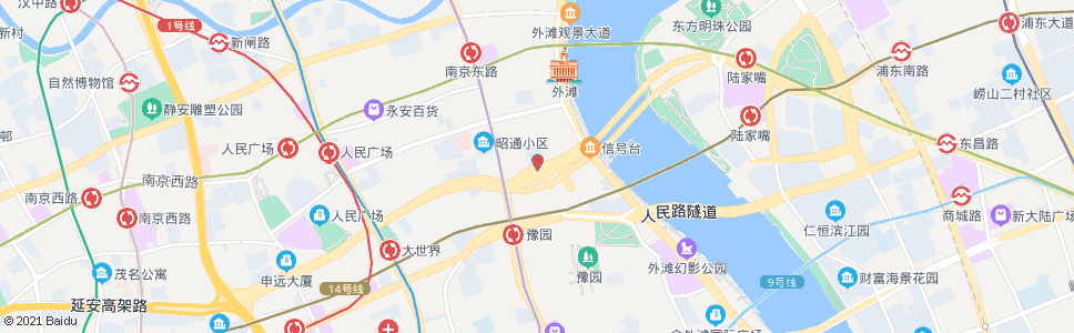 上海延安东路江西中路_公交站地图_上海公交_妙搜公交查询2024