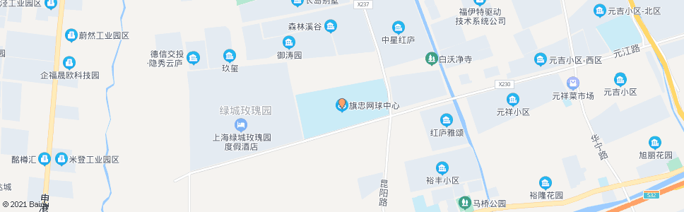 上海昆阳北路元江路(旗忠网球中心)_公交站地图_上海公交_妙搜公交查询2024