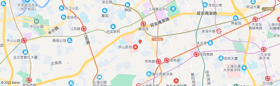 上海华山路_公交站地图_上海公交_妙搜公交查询2024
