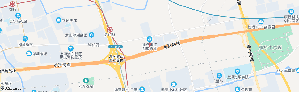 上海康桥路军民公路(汤巷)_公交站地图_上海公交_妙搜公交查询2024