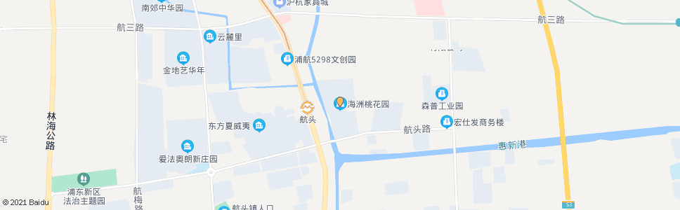 上海航头路(海洲桃花园)_公交站地图_上海公交_妙搜公交查询2024