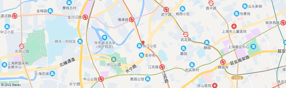 上海江苏北路长宁路_公交站地图_上海公交_妙搜公交查询2024