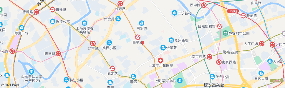 上海康定路常德路_公交站地图_上海公交_妙搜公交查询2024
