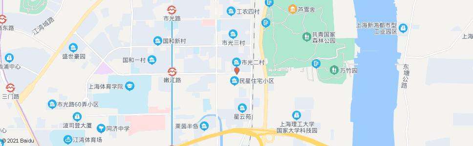 上海嫩江路白城路_公交站地图_上海公交_妙搜公交查询2024