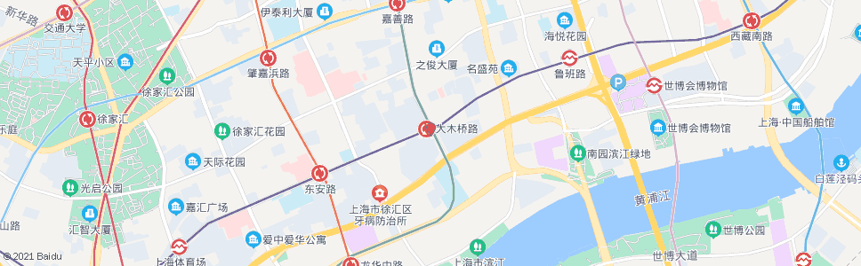 上海大木桥路斜土路_公交站地图_上海公交_妙搜公交查询2024
