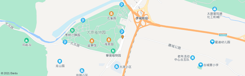 太原晋祠路唐城公路口_公交站地图_太原公交_妙搜公交查询2024