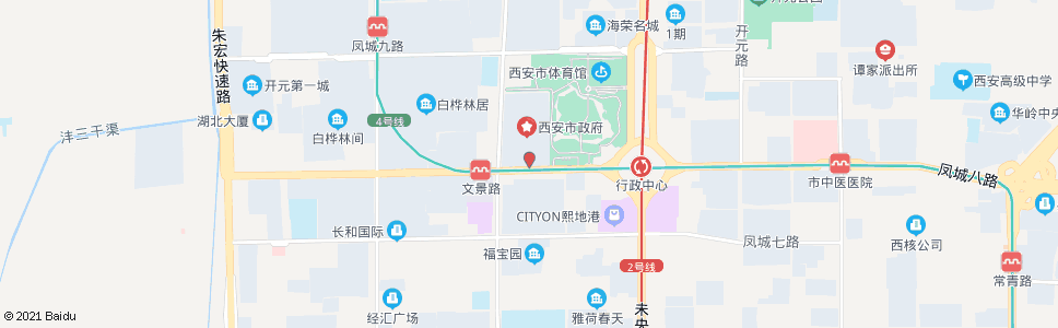 西安紫薇苑(凤城北路南口)_公交站地图_西安公交_妙搜公交查询2024