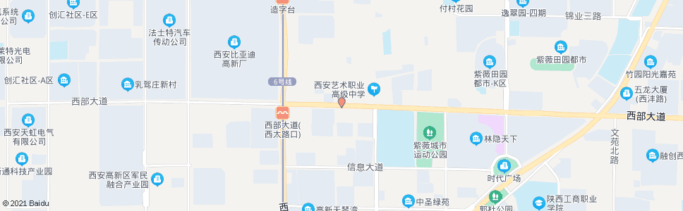 西安西部大道造字台路口_公交站地图_西安公交_妙搜公交查询2025