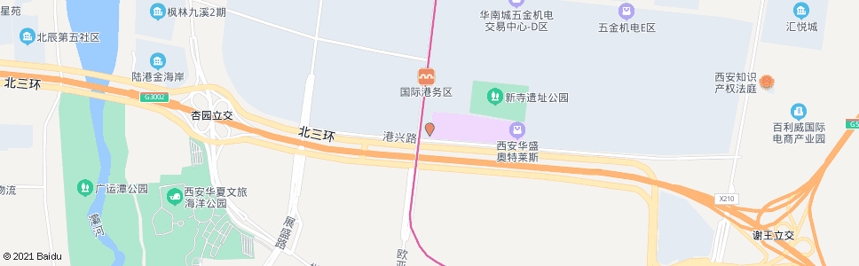 西安港兴路东段_公交站地图_西安公交_妙搜公交查询2024