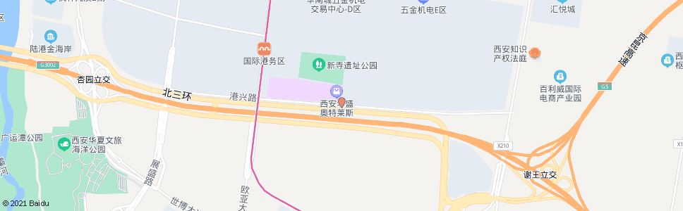 西安港兴路中段_公交站地图_西安公交_妙搜公交查询2024