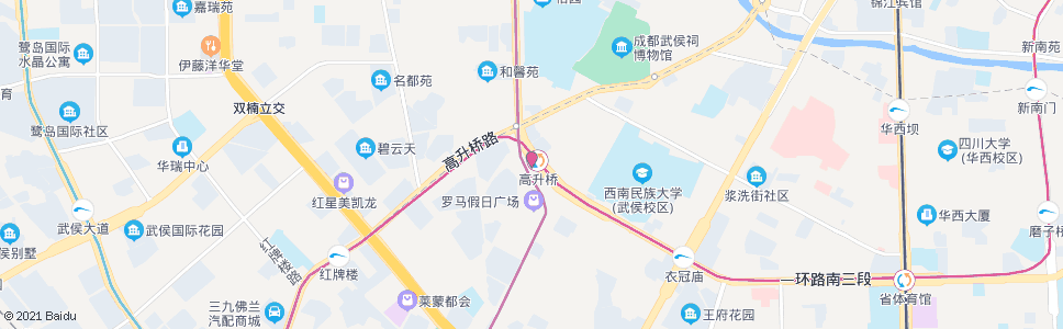成都高升桥南街_公交站地图_成都公交_妙搜公交查询2024