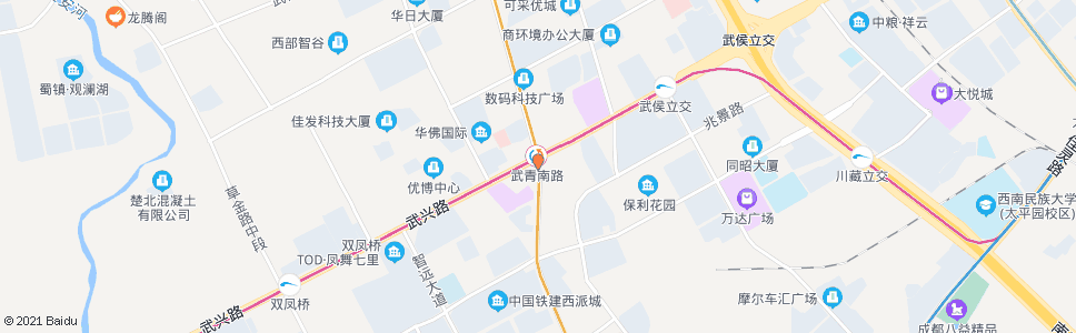 成都武青北路南_公交站地图_成都公交_妙搜公交查询2024