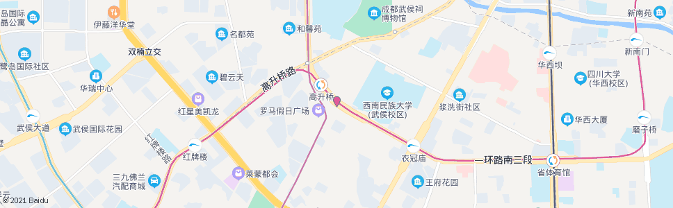 成都一环路高升桥东路口_公交站地图_成都公交_妙搜公交查询2024