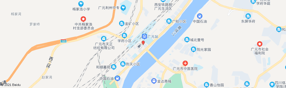 广元上西火车站(喜来登)_公交站地图_广元公交_妙搜公交查询2024