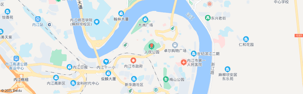 内江人民公园_公交站地图_内江公交_妙搜公交查询2024