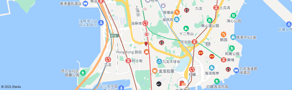 香港油麻地街市(甘肅街)_巴士站地圖_香港巴士_妙搜巴士搜尋2024