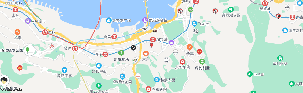 香港銅鑼灣(利園山道)_巴士站地圖_香港巴士_妙搜巴士搜尋2024