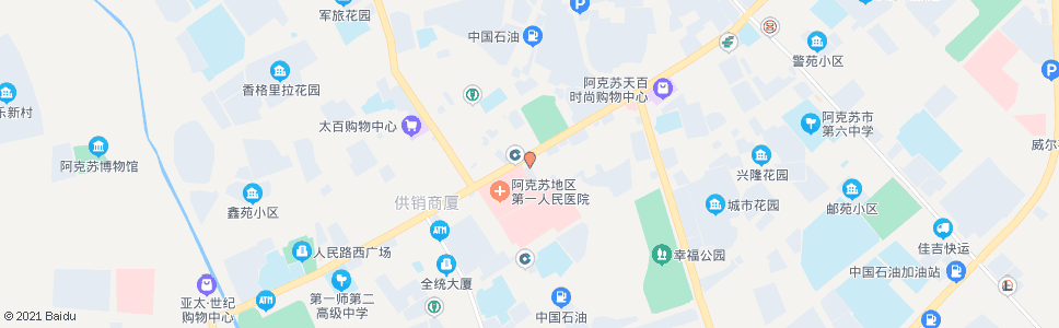 阿克苏东大街(东)_公交站地图_阿克苏公交_妙搜公交查询2024