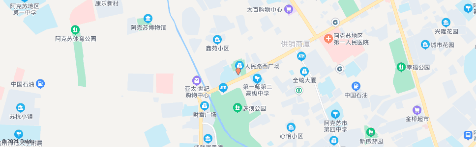 阿克苏西大街(西)_公交站地图_阿克苏公交_妙搜公交查询2024