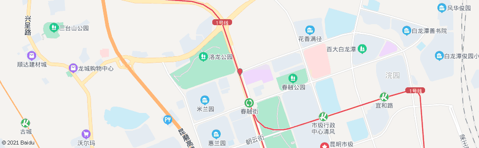 昆明洛龙村(彩云南路)_公交站地图_昆明公交_妙搜公交查询2024