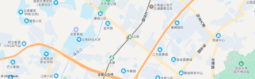 昆明北辰大道路口(北京路)_公交站地图_昆明公交_妙搜公交查询2024