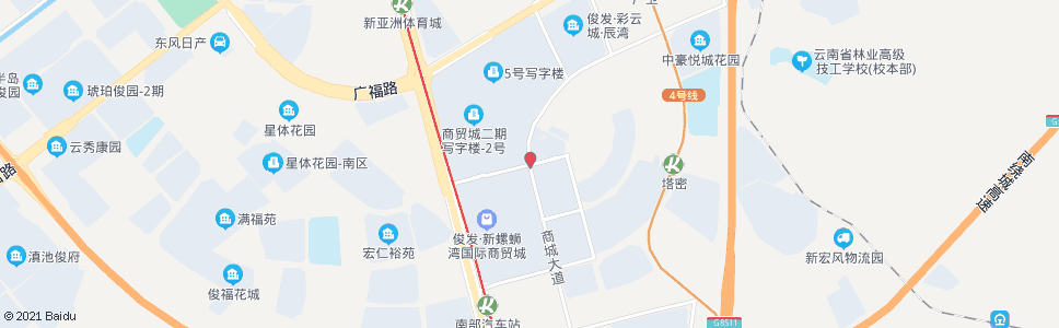 昆明商城大道_公交站地图_昆明公交_妙搜公交查询2024