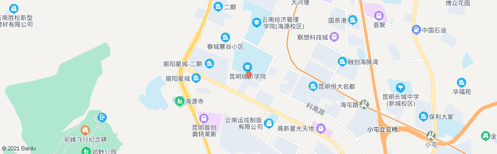 昆明商院路口(科高路)_公交站地图_昆明公交_妙搜公交查询2025