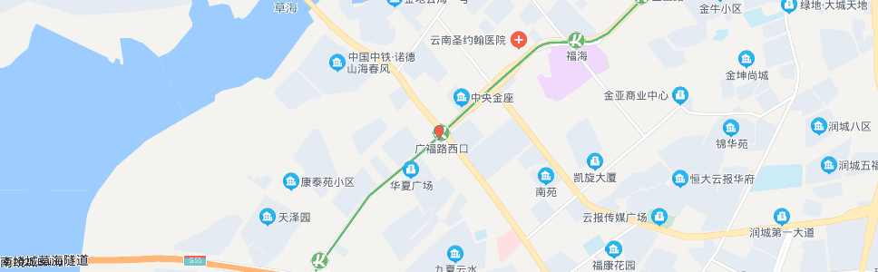 昆明广福路口滇池路_公交站地图_昆明公交_妙搜公交查询2024